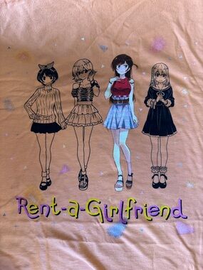Rent-a-Girlfriend Graphic Short Sleeve Tee - Peach